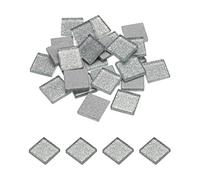 sourcing map Pack de 25 Mosaïque Carrelage Tuile Tesselle 2x2cm 100g Argent | Verre Éclat Cristal Vrac Carré Paillettes Carreaux, pour Maison Décoration Artisanat