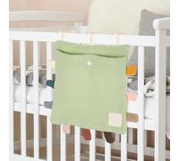 sourcing map Panier de chevet à suspendre en coton doux avec 1 poche pour lit superposé, dortoir, vert clair