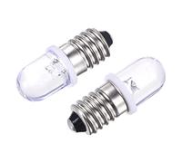 sourcing map Paquet de 10 E10 Vis Base LED Ampoule DC 8V 0.25W Chaud Blanc | Rond Haut Mini Projecteur