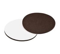 sourcing map Patins de Chaise Feutre Tampon Meuble 127mm Diamètre Autocollant Antidérapant Antirayures Rond Armoire Pieds Plancher Protection Marron 4 pcs