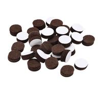 sourcing map Patins de Chaise Feutre Tampon Meuble Autoadhésif 12mm Diamètre 5mm Épais Plancher Protecteurs Marron 100Pcs