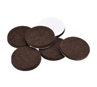 sourcing map Patins de Chaise Feutre Tampon Meuble Autoadhésif 35mm Diamètre 5mm Épais Plancher Protecteurs Marron 150Pcs
