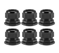 sourcing map PG36 Presse-étoupe 22mm-32mm Fil Trou Imperméable Nylon Joint Réglable Contre-écrou avec Rondelle Noir 6Pcs