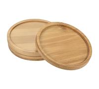 sourcing map Plante Pot Soucoupe 3 Coffret 10cm OD Bambou Rond Fleurs égouttement Plateau pour Internes