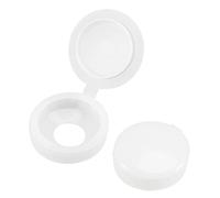 sourcing map Plastique Charnière Vis Couvercle Capuchons 5mm Trou pliable à Pression Rondelle Blanc Paquet 10