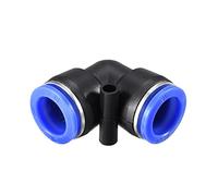 sourcing map Plastique Coude Connexion à Pression Tube Raccord 16mm Tube OD Pneumatique Air Pousser Verrouillage Raccord Bleu 10Pcs