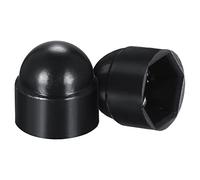 sourcing map Plastique Dôme Boulon Écrou Protection Capuchon Caches M4/7mm Hexagonal Vis Cache Noir 100 pièces