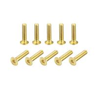 sourcing map Plat Tête Prise Capuchons Vis, M2.5-0.45 x 12mm Laiton Inner Hex Embout Attaches Boulons 50Pcs