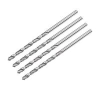 sourcing map Plein Carbure Hélicoïdal Foret Pointes 1.7mm C2/K20 Tungstène Carbure Droite Tige Spirale Cannelures Perçage Fraise 4pcs
