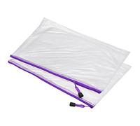 sourcing map Pochette Chemise Maille Fermeture éclair Sac A3 Taille Plastique Zip Fichier Pochette Document Dossiers pour Domicile Bureau Voyage Violet Paquet de 3