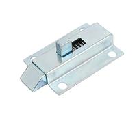 sourcing map Porte Boulon Loquet 50mm 2 pouces Longueur Métal Sécurité Automatique Fenêtre Portail Ressort Rebond Verrouillage Ton argent