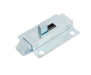 sourcing map Porte Boulon Loquet 50mm 2 pouces Longueur Métal Sécurité Automatique Fenêtre Portail Ressort Rebond Verrouillage Ton argent