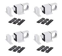 sourcing map Porte Boulon Loquet Aluminium Alliage Sécurité Automatique Fenêtre Portail Ressort Rebond Verrouillage 4 Pcs Blanc