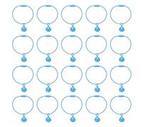 sourcing map Porte-clés en fil de fer avec clochette, boucles de clés en métal pour clés, étiquettes de bagages, artisanat, bricolage, bleu ciel, 1.6mm 2.6Inch