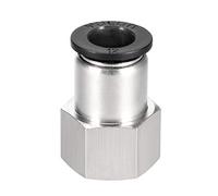 sourcing map Pression Connexion Tube Raccord Adaptateur 12mm Tube DE | Droit Pneumatique Connexion Tuyau Raccord, 1/2 PT Femelle