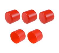 sourcing map Protecteur Filetage Vis 35mm ID Capuchon Extrémité Rond Rouge Tuyau 5Pcs