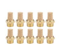 sourcing map PT 1/4 tranquille échappement bronze fritté corps laiton saillie 10pc