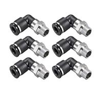 Sourcing map Push to Connect Tube Raccord mâle coude 6 mm OD X 1/8 NPT filetage pneumatique Air Push Fit Lot de 6