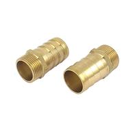 sourcing map Raccord Cannelé 3/4BSP Filetage mâle vers 25 mm adaptateur droit 2 pièces