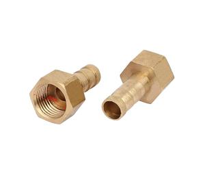 sourcing map Raccord Cannelé BSPP G1/4 Femelle Filetage 8mm Tuyau Barbillon Laiton Coupleur Connecteur 2pcs