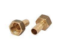 sourcing map Raccord Cannelé Laiton 3/8Bsp Femelle 10mm 2pcs | Tuyau Barbillon Coupleur Connecteur