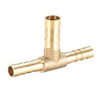 sourcing map Raccord Cannelé Laiton Forme T 3 Voie 6mmx8mmx6mm | 9mm Hauteur x 50mm Longeur Tuyau Réducteur Barbelé Connecteur Embout de Tuyau Air Eau Carburant Gaz
