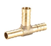 sourcing map Raccord Cannelé Laiton Forme T 3 Voie 8mmx10mmx8mm | 10mm Hauteur x 51mm Longeur Tuyau Réducteur Barbelé Connecteur Embout de Tuyau Air Eau Carburant Gaz