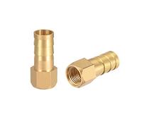 sourcing map Raccord Cannelé Laiton Tuyau Barbillon Connecteur 10mm Barbillon G1/8 Femelle Filetage Tuyau Adaptateur 2Pcs