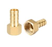 sourcing map Raccord Cannelé Laiton Tuyau Barbillon Connecteur 10mm Barbillon G3/8 Femelle Filetage Tuyau Adaptateur 2Pcs