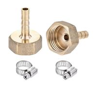 sourcing map Raccord Cannelé Tube Laiton Connecteur Adaptateur 6mm Dentelé x G3/8 Femelle Tuyau avec 6-12mm Tuyau Pince 2Ensemble