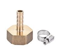 sourcing map Raccord Cannelé Tube Laiton Connecteur Adaptateur 8mm Barbelé x G3/4 Femelle Tuyau avec Tube Pince et Rondelle