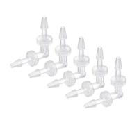 sourcing map Raccord cannelé Tuyau 3mm Barbelé Diamètre Plastique Coude Coupleur Rapide Connecteur Adaptateur Paquet 5