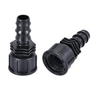 sourcing map Raccord Cannelé Tuyau ABS Coupleur 16mm Cannelé x G3/4 Femelle Filetage Tuyau Adaptateur Noir 2Pcs