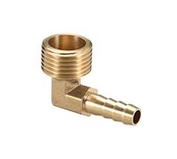 sourcing map Raccord Cannelé Tuyau Barbillon Laiton 90° Coude 1/2 PT Male x 8mm Barb