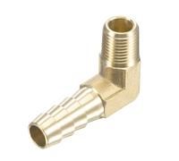 sourcing map Raccord Cannelé Tuyau Coude Laiton 5/16 Pouce x 1/8 NPT Mâle Filetage Angle Droit Tuyau Connecteur