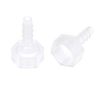 sourcing map Raccord Cannelé Tuyau Polypropylène Coupleur 6mm Cannelé x G3/8 Femelle Filetage Tuyau Adaptateur Translucide 2Pcs