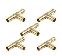 sourcing map Raccord Laiton 10mm 3 Voies Té Pour Tuyau Huile Air Eau 5pcs