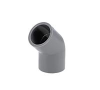 sourcing map Raccord PVC Tuyau Coude à 45 Degré Connecteur Manchon Gris 20mm 5Pcs