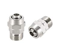 sourcing map Raccord réutilisable Coupleur rapid 1/4" G Mâle x 5/16" Tube ID Bouchon air 2pcs