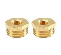 sourcing map Raccord Tuyau Laiton 1/2 Mâle Vers 1/8 Femelle Filetage Adaptateur Tube Buse 2Pcs