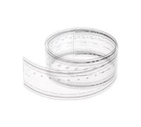 sourcing map Règle de film flexible 70 cm échelle 0,1 mm avec lignes d'angle et de largeur en PET Règle droite pliable outil de mesure pour usine, transparente