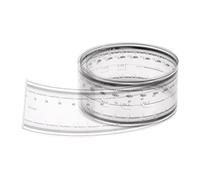sourcing map Règle flexible de 120 cm - Échelle de 0,1 mm avec lignes d'angle et de largeur en PET - Règle droite pliable - Outil de mesure souple pour usine, transparente