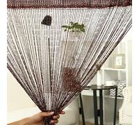 sourcing map Rideau Fil Porte Chambre Diviseur Chaîne Panneau Frange Fond 100x200cm Chocolate
