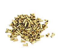 sourcing map Rivet 100 pcs 3 mm x 6 mm laiton plaqué rivets creux œillets PCB Circuit