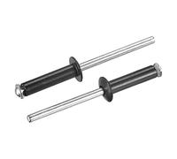 sourcing map Rivets aveugles, 5mm x 20mm Aluminium Ouvert Terminal Plat Rond Tête Rivet pour Assemblage Métal Plaque, Noir 25 Pcs