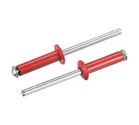 sourcing map Rivets aveugles, 5mm x 20mm Aluminium Ouvert Terminal Plat Rond Tête Rivet pour Assemblage Métal Plaque, Rouge 25 Pcs