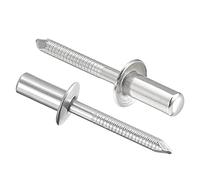 Sourcing map Rivets aveugles, rivets de tirage en acier inoxydable 304 pour décoration de noyau, rivets à extrémité fermée de 6,4 mm de diamètre et 14 mm de longueur de préhension, ton argent, 25