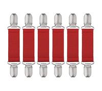sourcing map Robe Linge Pinces, 6pcs Pull Pinces Châle Châle Collier Pinces Écharpe Clip Élastique Robe Pinces Dos Linge pour Femme(Red)