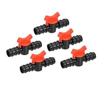 sourcing map Robinet à tournant sphérique 25mm Raccord cannelé Arrêt Arrêt Interrupteur Plastique pour Irrigation goute à goute Tube 5 Paquet