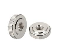 sourcing map Rond Moleté Pouce Écrous Nickel Plaqué M6 Femelle 20pcs